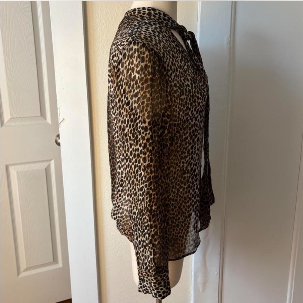 Chico's Brown Leopard Print Blouse - Picture 2 of 5